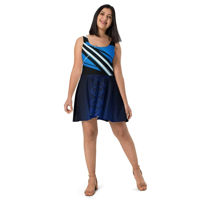 Azure Fusion Skater Dress