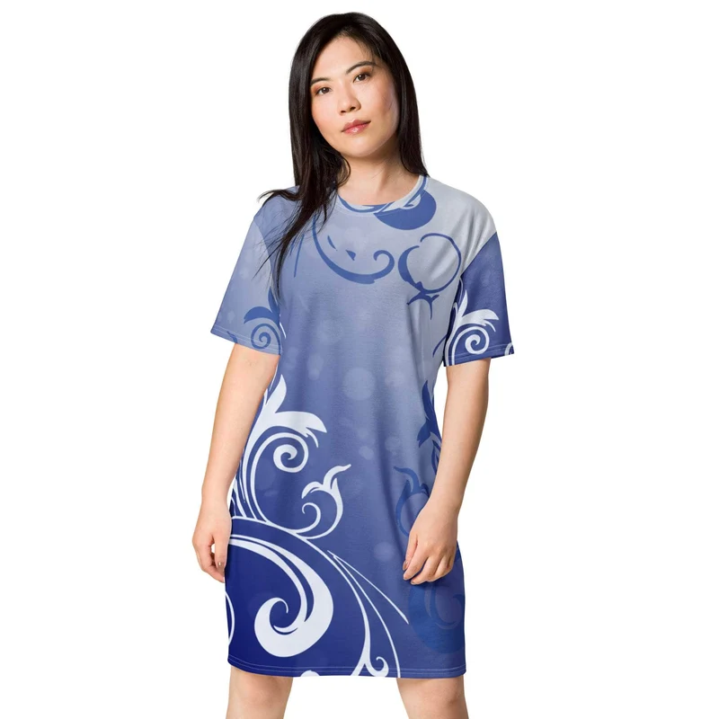 Blue Vine T-shirt Dress