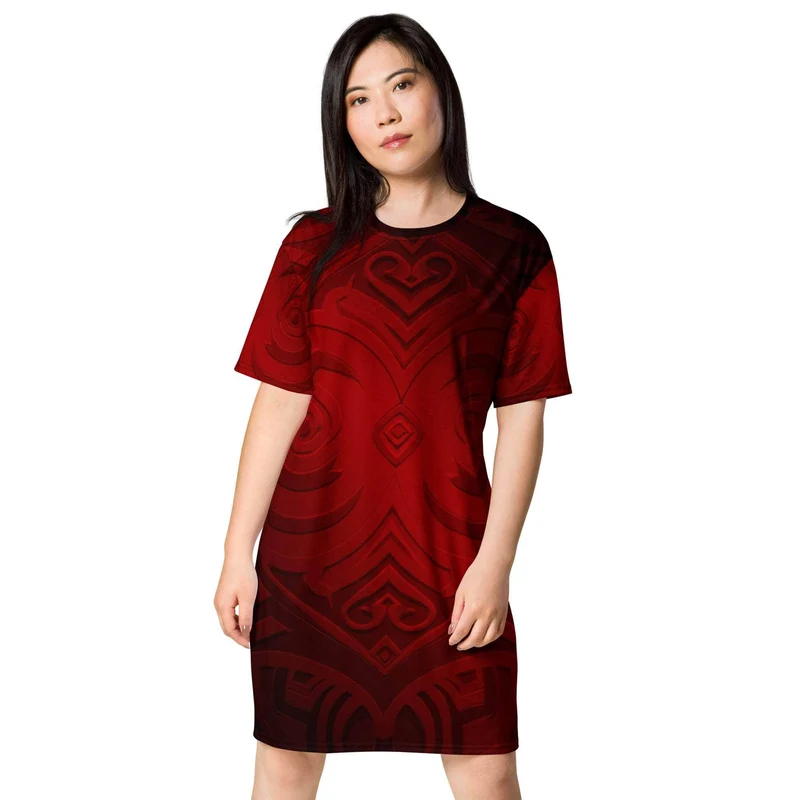 Obsidian Crimson T-shirt Dress