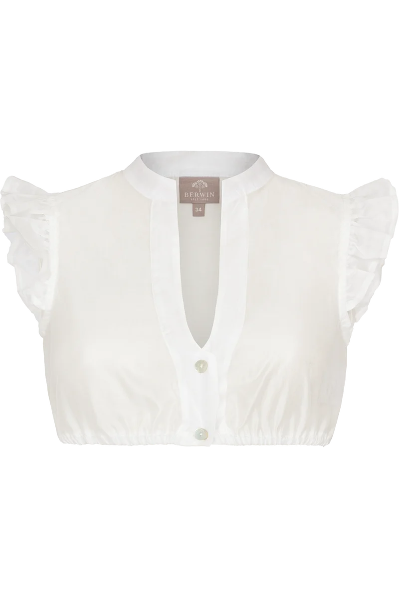 Dirndlbluse mit Flügelärmel transparent