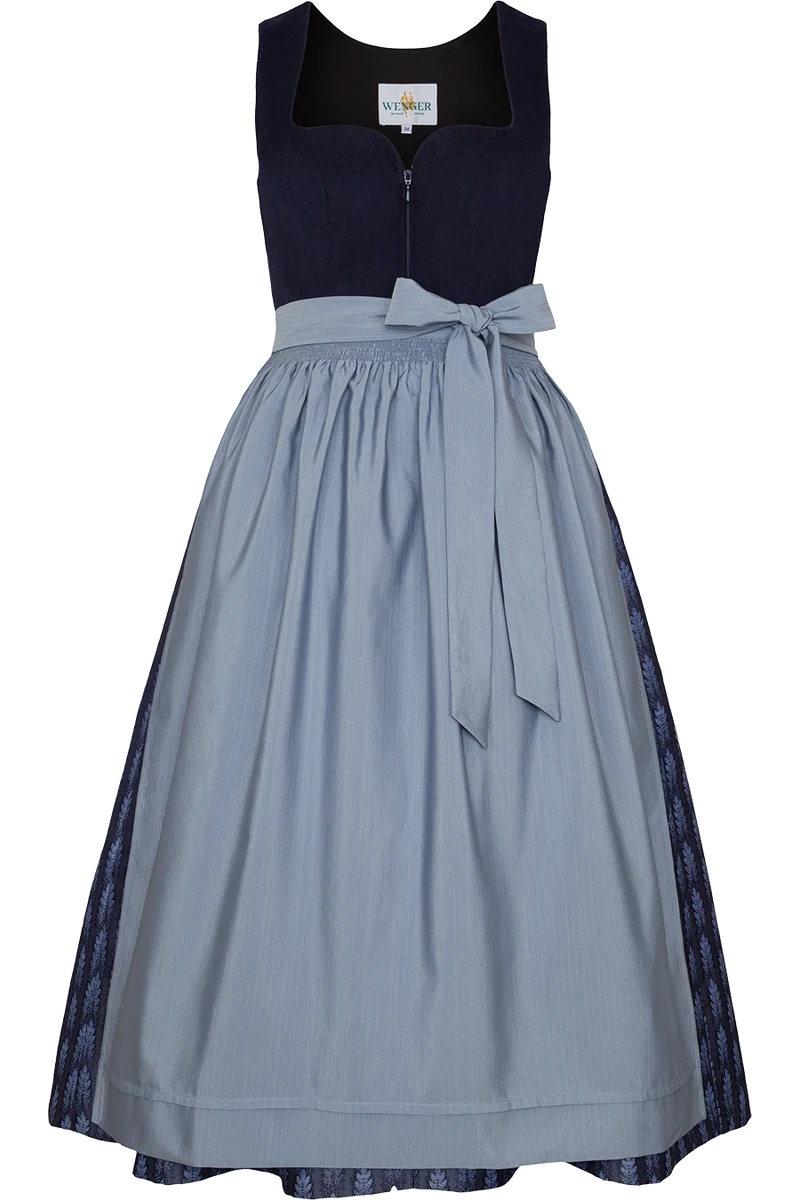 Dirndl lang Cord mit Herzausschnitt