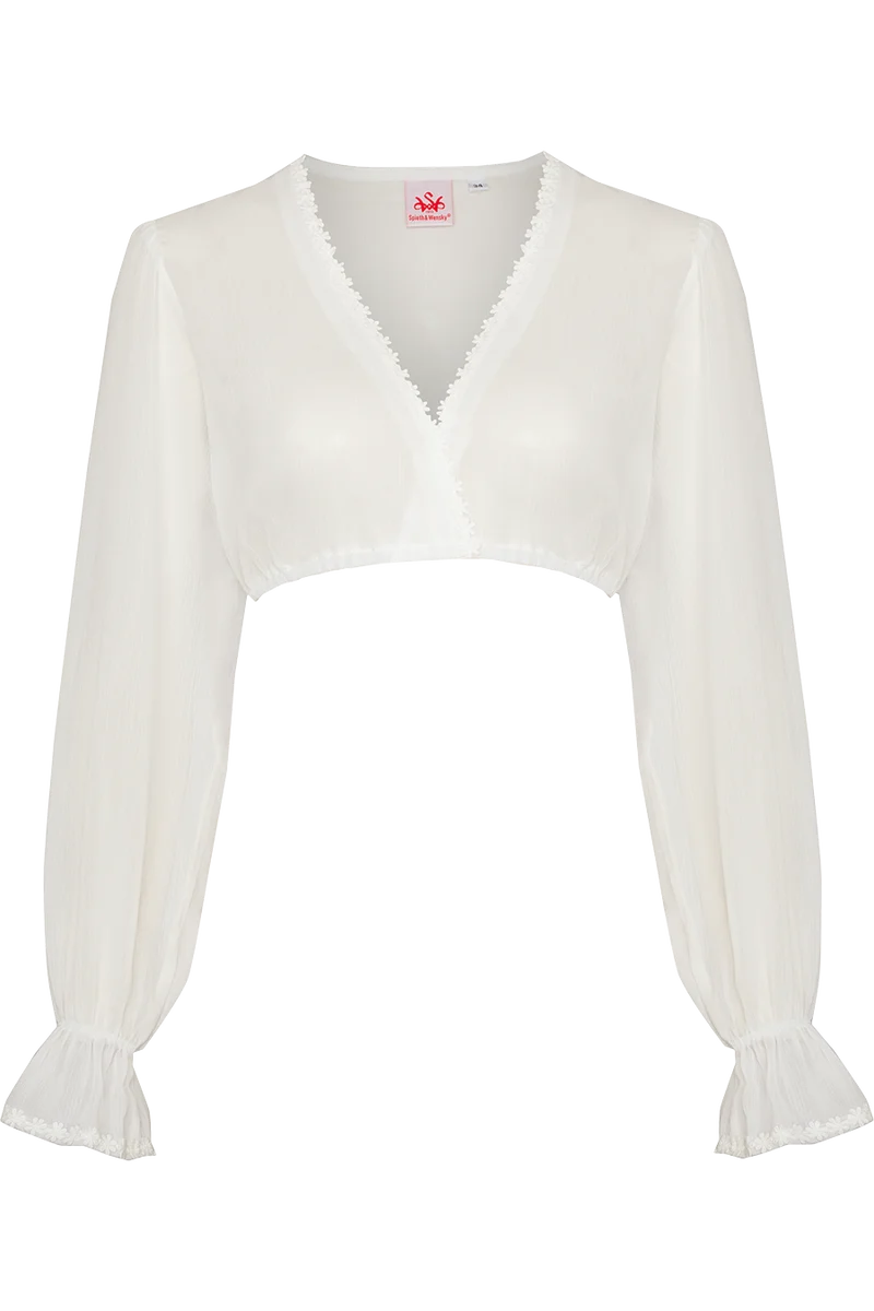 Dirndlbluse transparent mit weiten langen Ärmeln