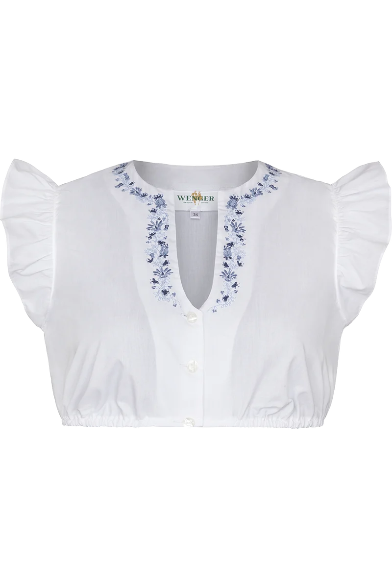 Dirndlbluse Flügelarm mit Stickerei