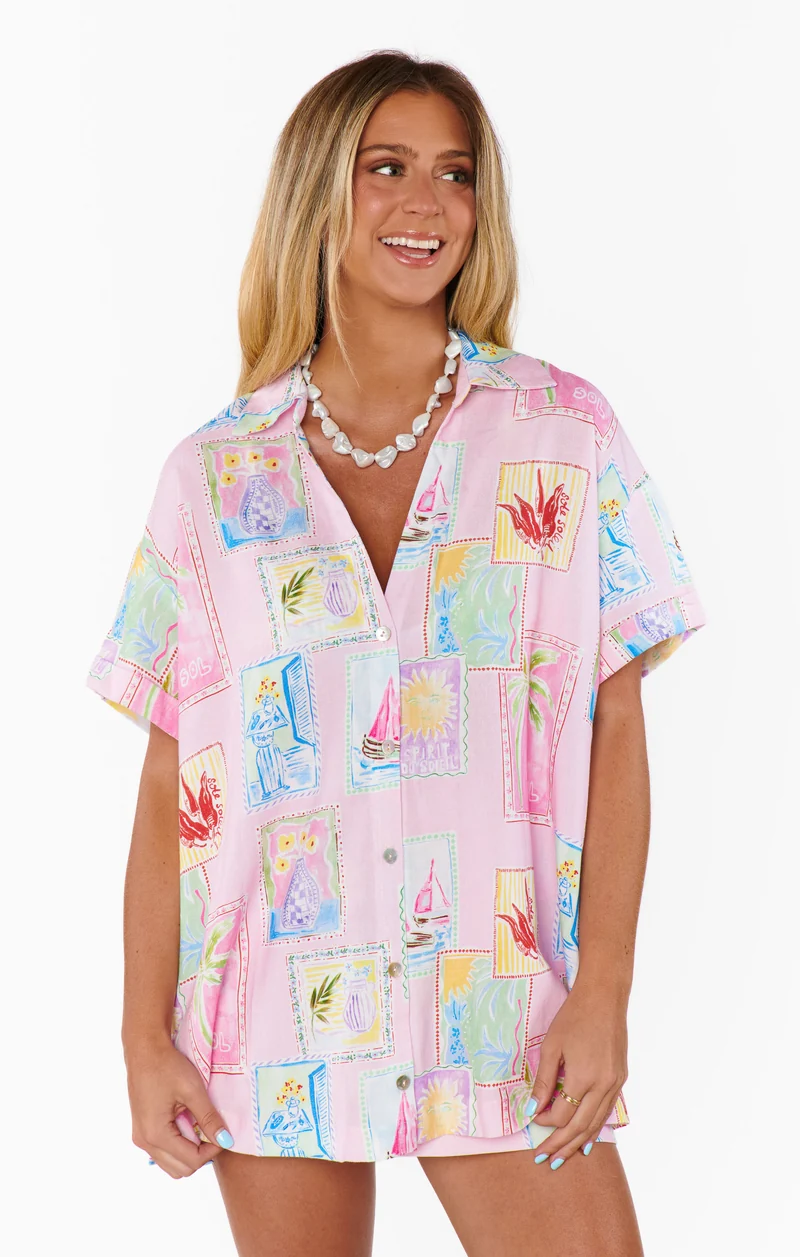 Parker Button Down ~ Summer Soleil Linen