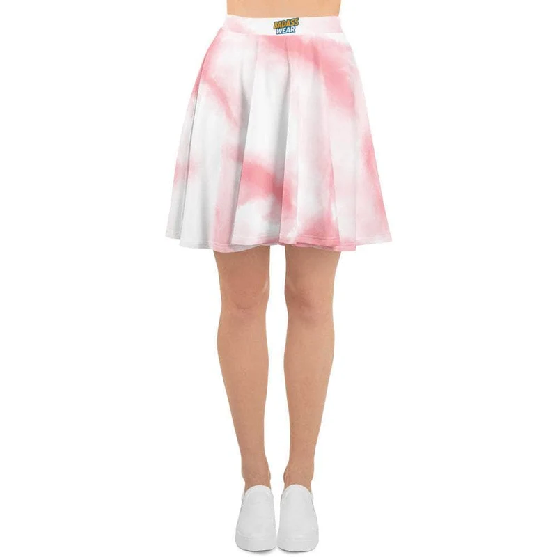 Pink Cloud Tie-Dye Skater Skirt