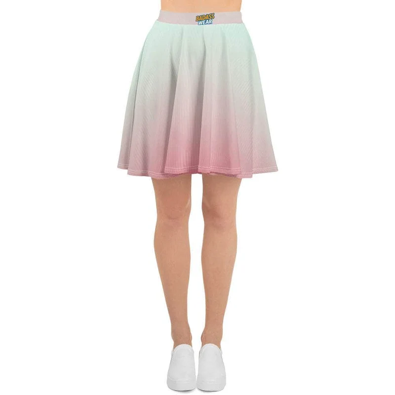 Minty Rose Ombre Skater Skirt
