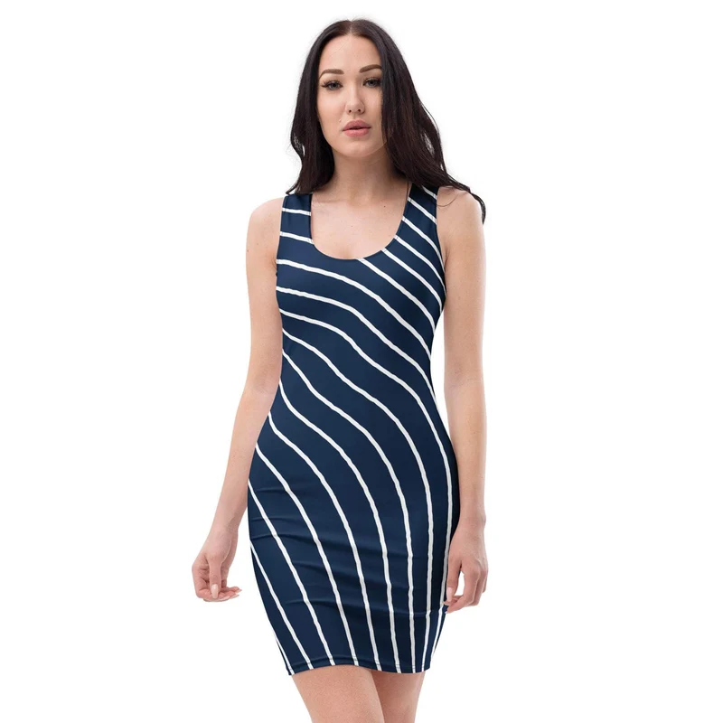 Ocean Wave Bodycon Dress