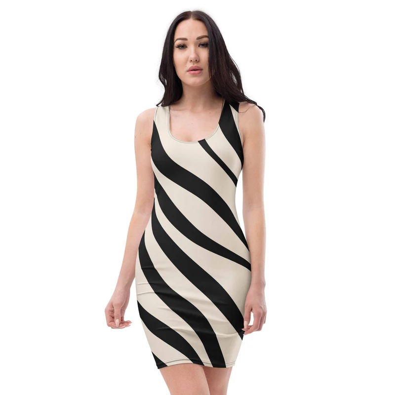 Zebra Wave Bodycon Dress