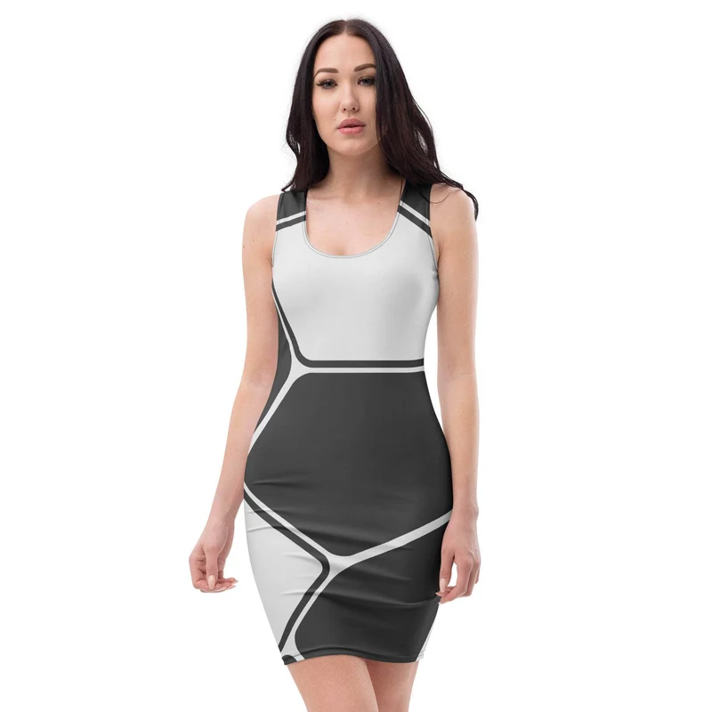 Modern Contrast Bodycon Dress