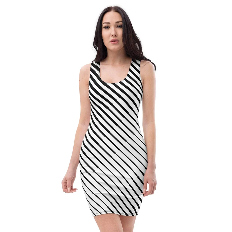 Diagonal Edge Bodycon Dress
