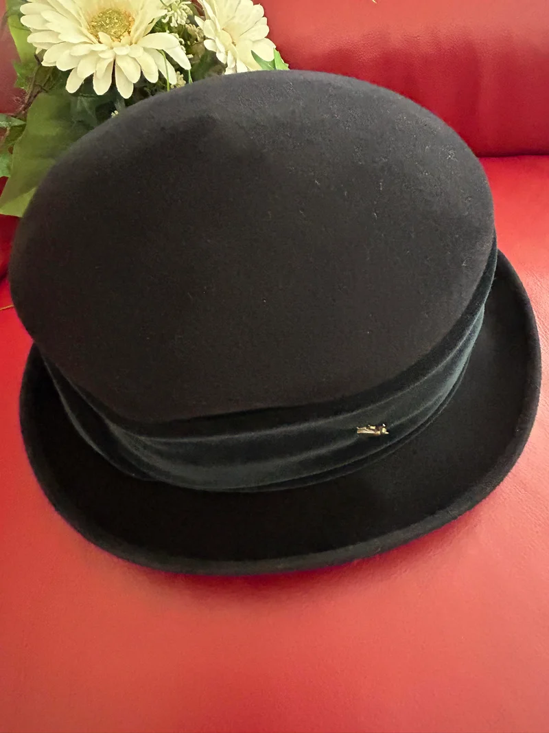 Damen Hut Schwarz – Vintage 20er-Jahre/Gatsby-Stil (Größe 58)