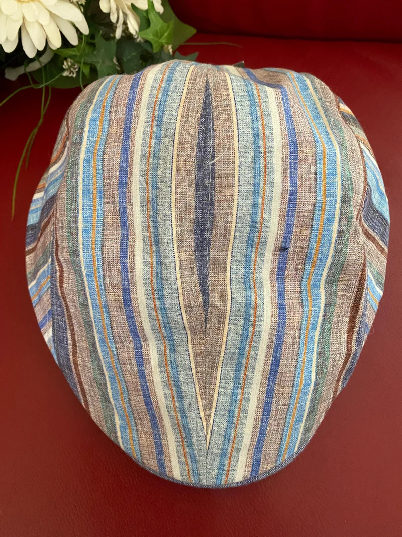 Sommer-Schiebermütze „Streifenmix“, Gr. 59 (Made in Italy)
