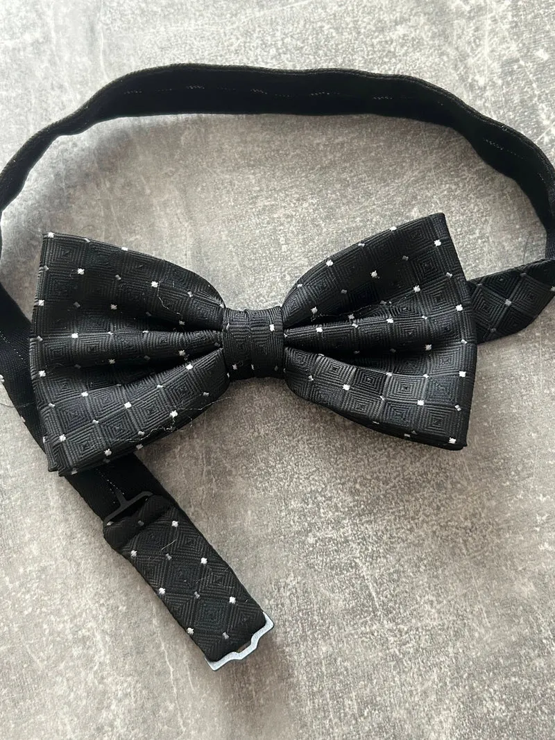 Vintage-Fliege von J. Ploenes – Micro-Dots & Würfel-Jacquard