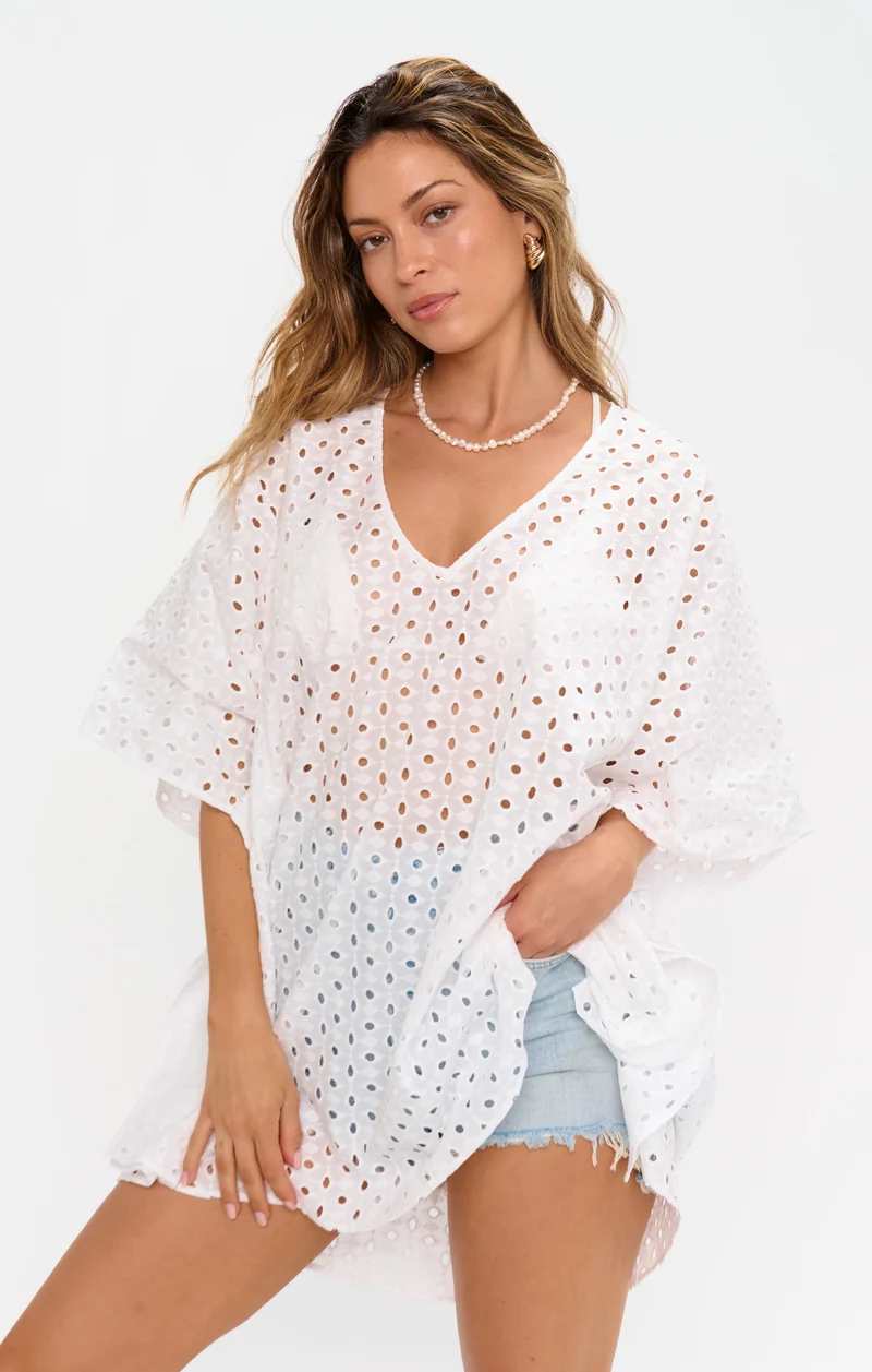 Peta Tunic ~ White Eyelet