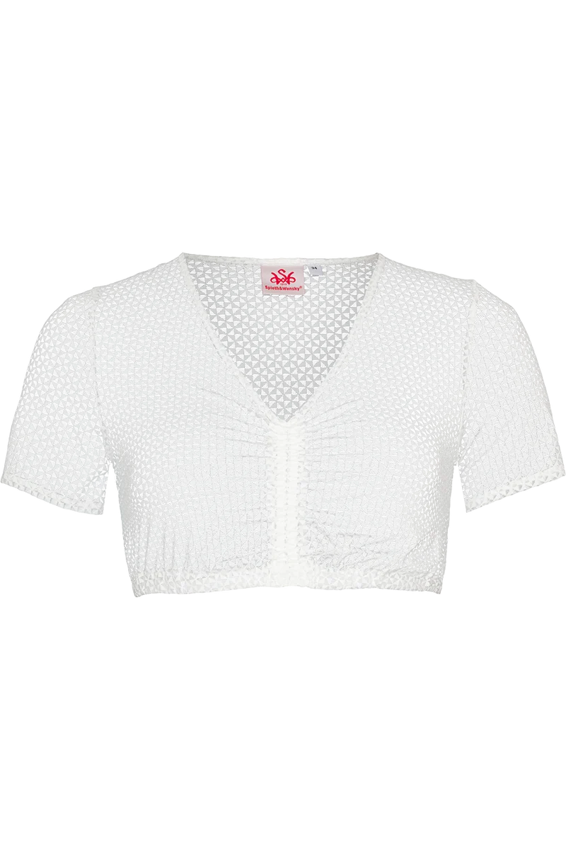 Dirndlbluse Kurzarm mit V-Ausschnitt