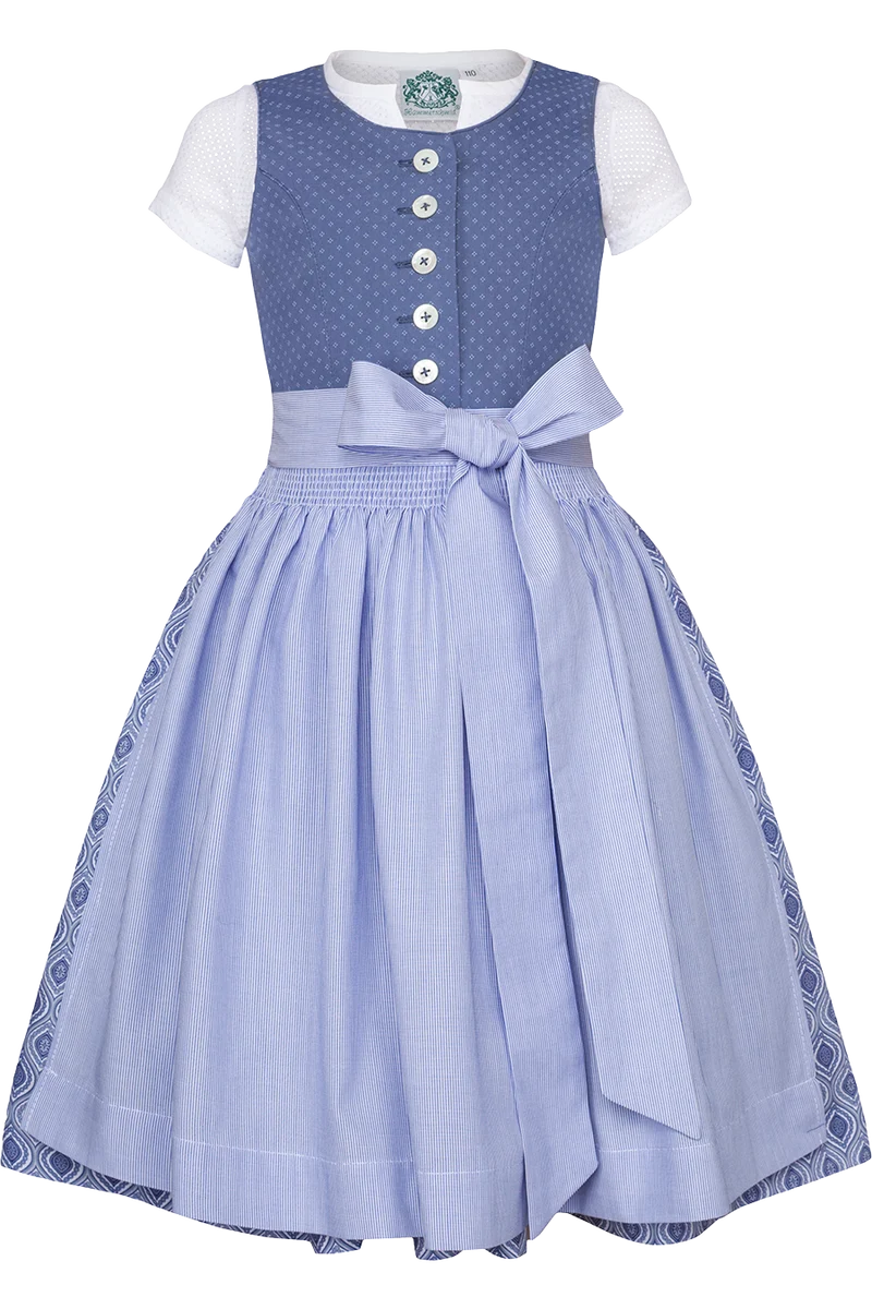 Kinder Baumwolldirndl mit Bluse