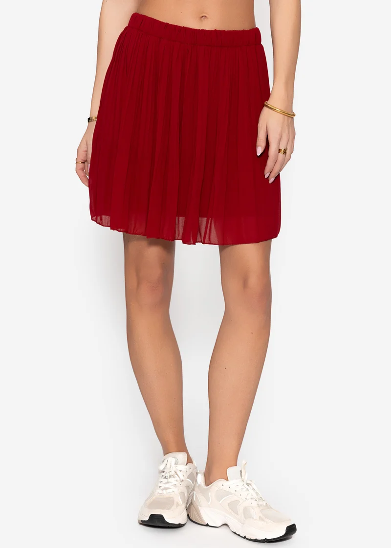 Plissée-Rock aus Chiffon - bordeaux