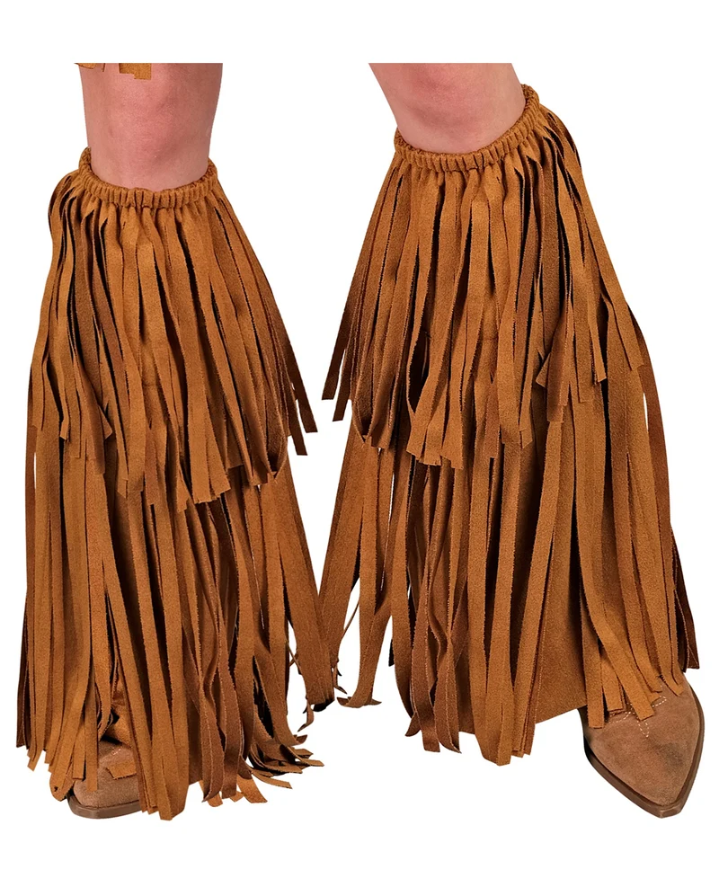 Braune Fransenstulpen