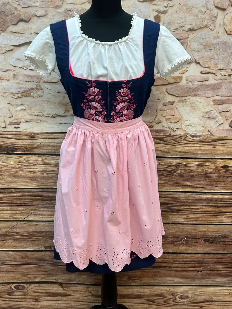 Vintage Dirndl blau rosa – Gr.40