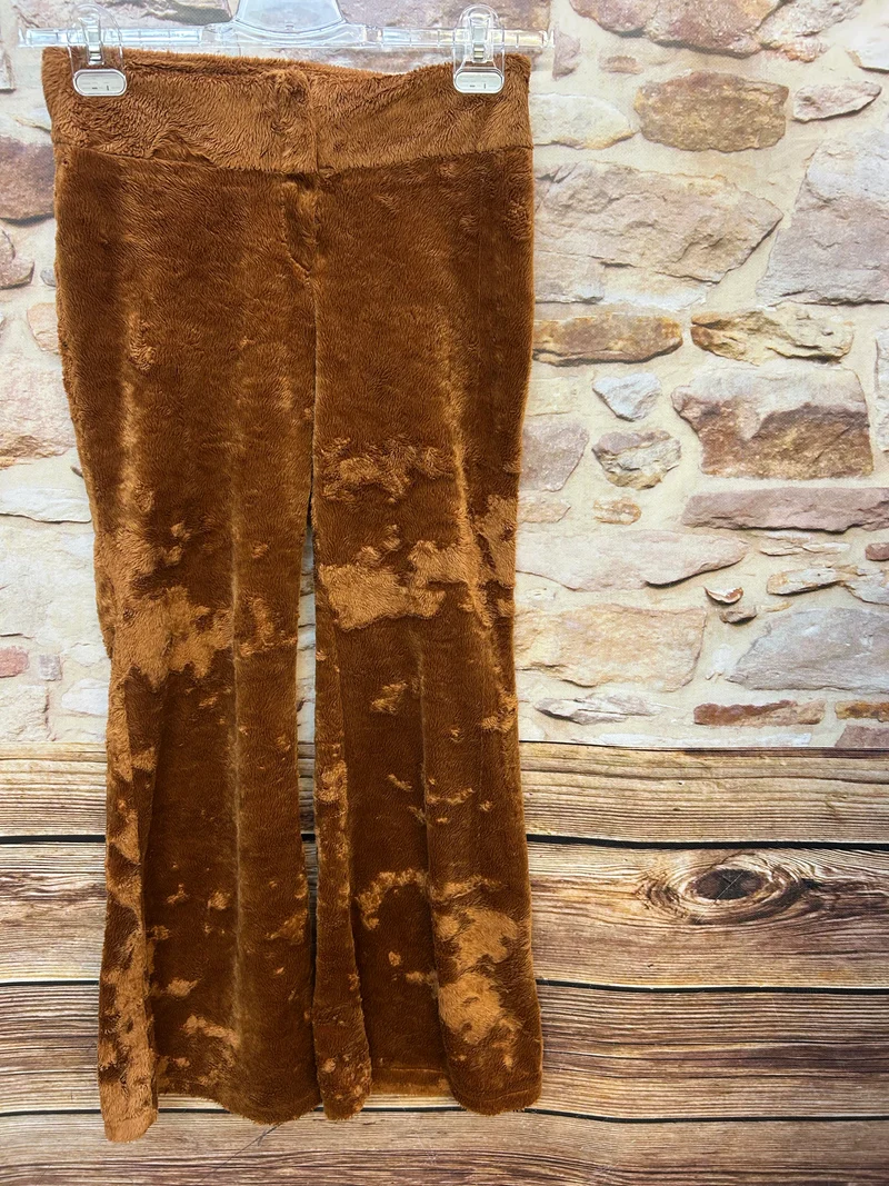 Vintage Schlaghose Braun Plüsch 70er Stil Gr. S von Pimkie