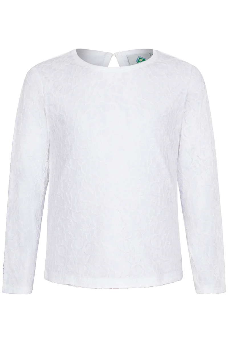 Mädchen Dirndbluse Trachtenbluse mit Spitze