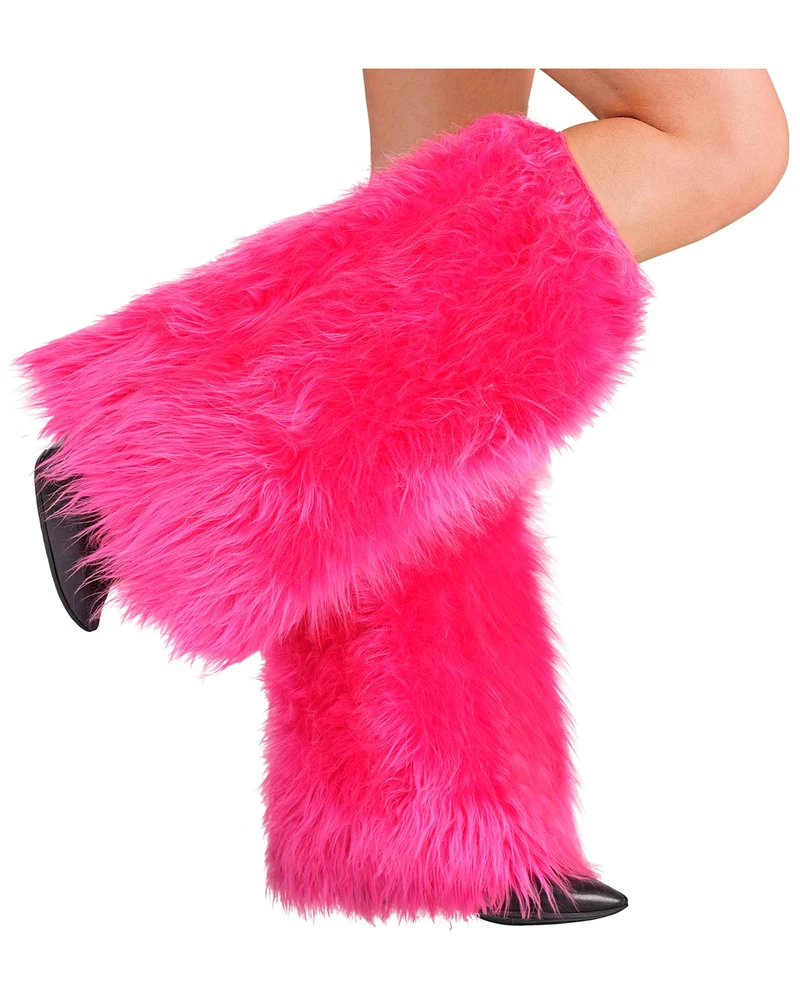 Neon Pinke Plüsch Beinstulpen