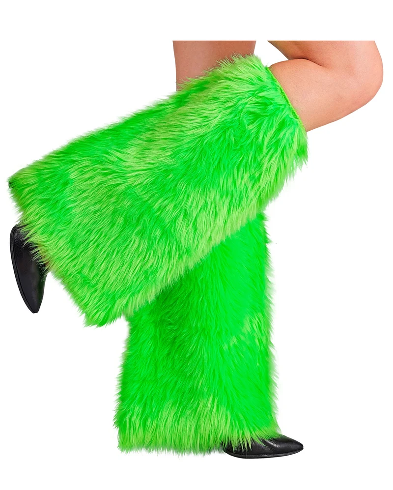 Neon Grüne Plüsch Beinstulpen