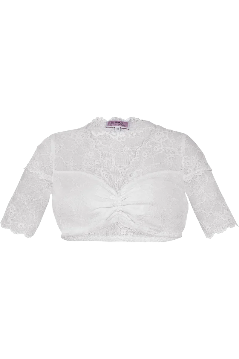 Dirndlbluse mit Spitze und halblangen Ärmeln