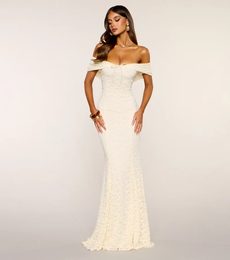 Juliette Off Shoulder Lace Formal Dress