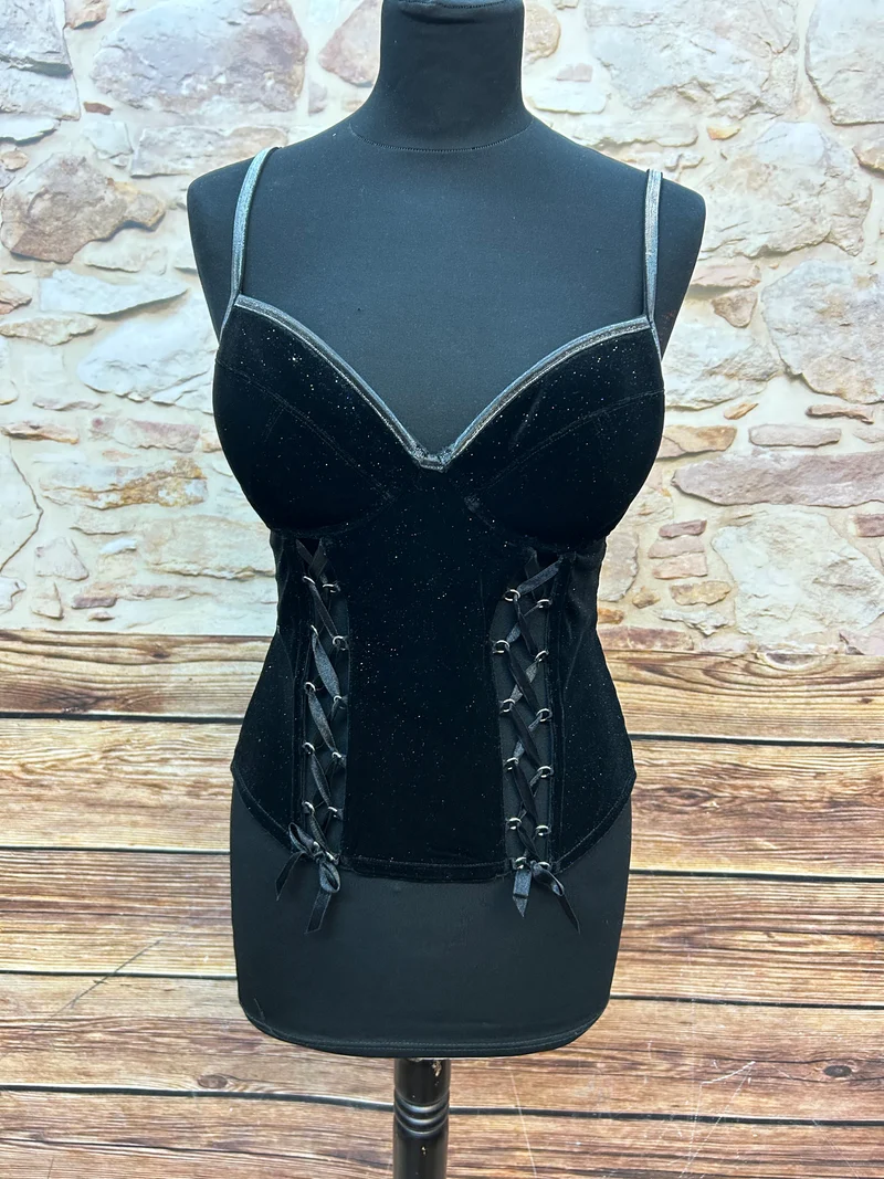 Vintage Corsage Schwarz – Größe 34B