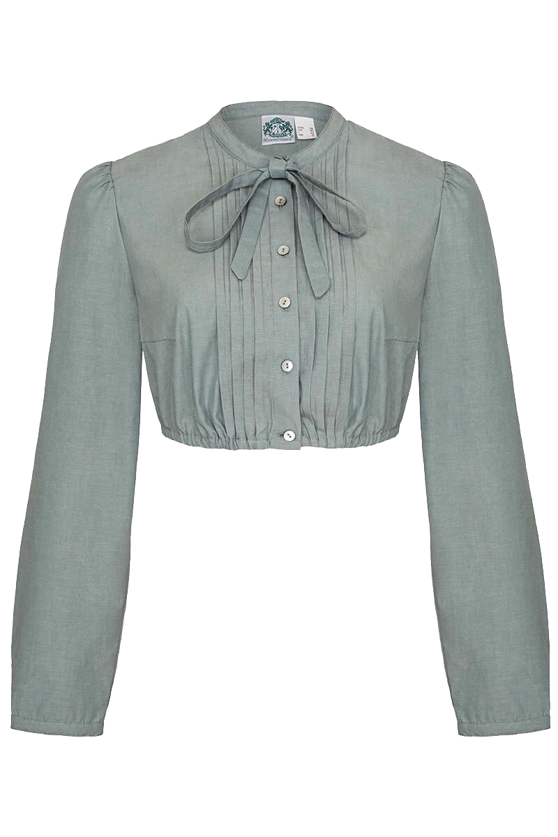Dirndlbluse hochgeschlossen mit langen Ärmeln