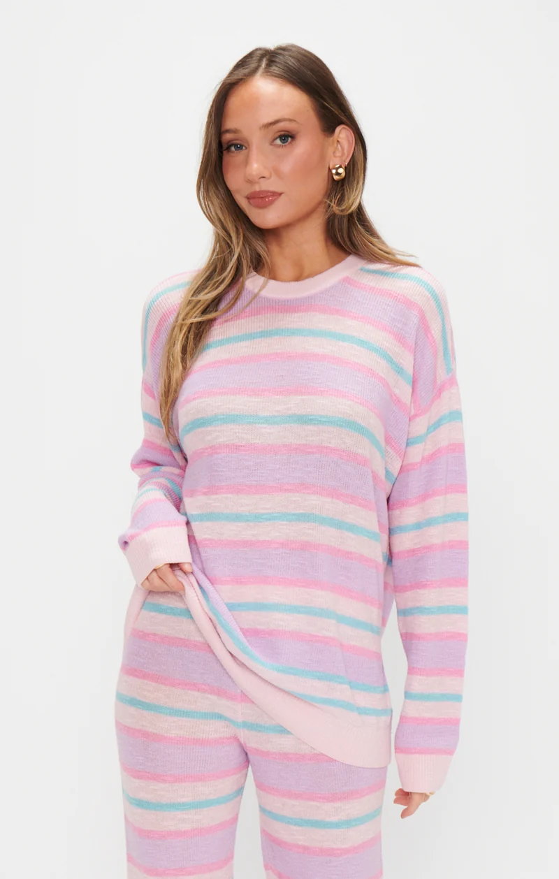 Feel Good Sweater ~ Cotton Candy Stripe Knit