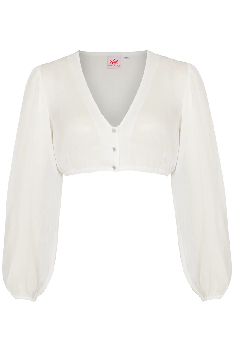 Dirndlbluse mit langen weiten Ärmeln