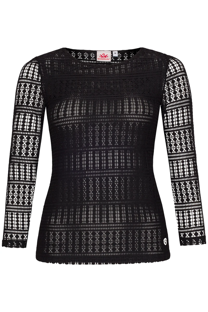 Damen Spitzenshirt 7/8-lange Ärmel