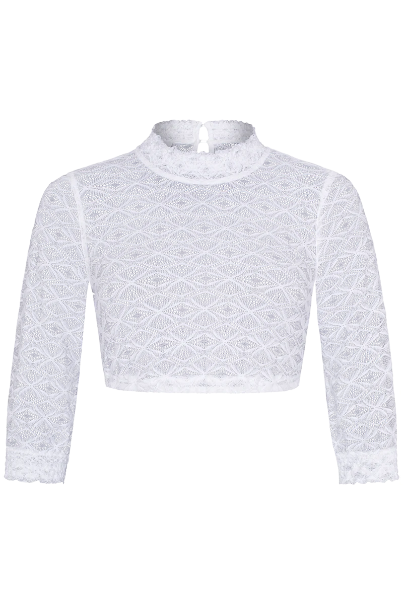 Dirndlbluse hochgeschlossen mit 3/4-Arm