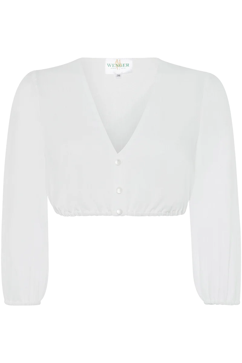 Dirndlbluse mit 3/4-Arm - creme