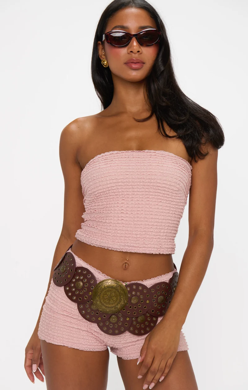 Nicki Tube Top ~ Pink Ruffle Lace