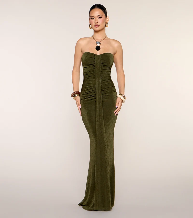 Viviana Strapless Sash Mermaid Dress