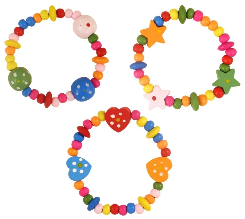 Buntes Holzperlenarmband