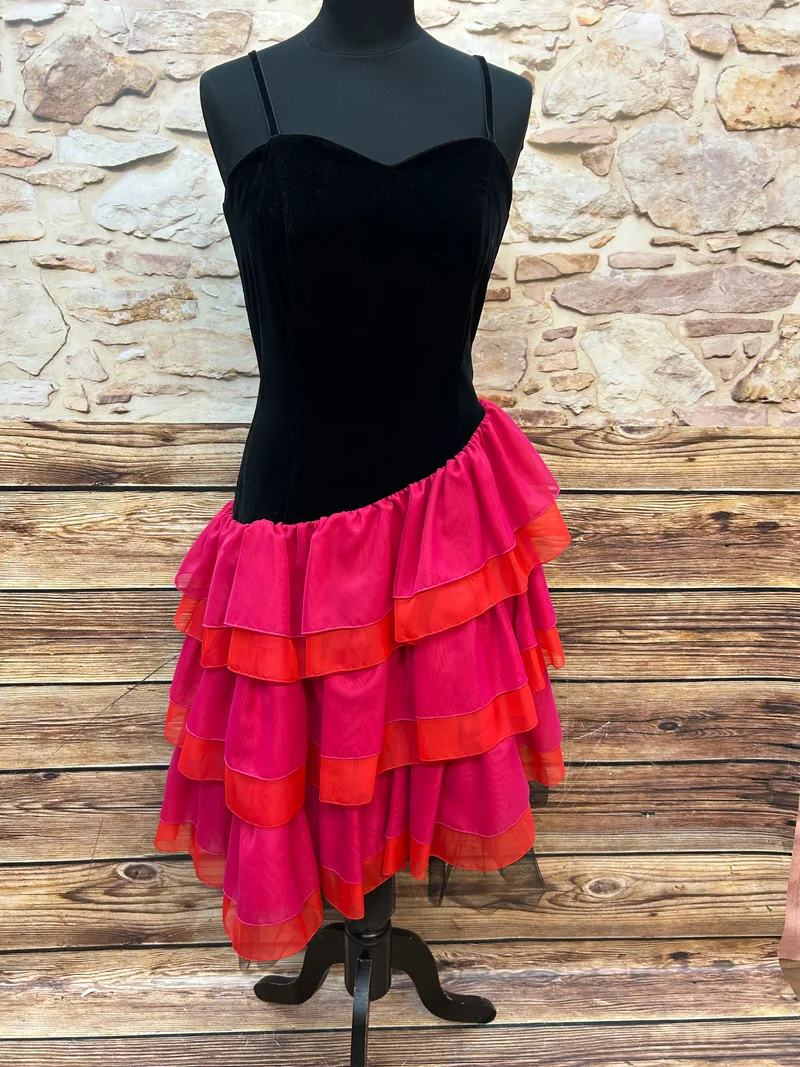 Vintage-Kleid - rot schwarz Gr. 38