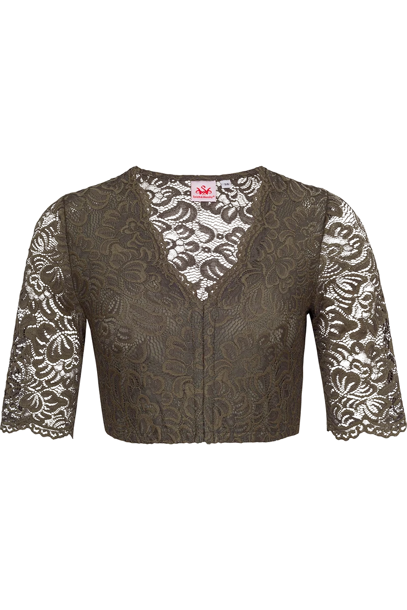 Dirndlbluse aus Spitze - oliv