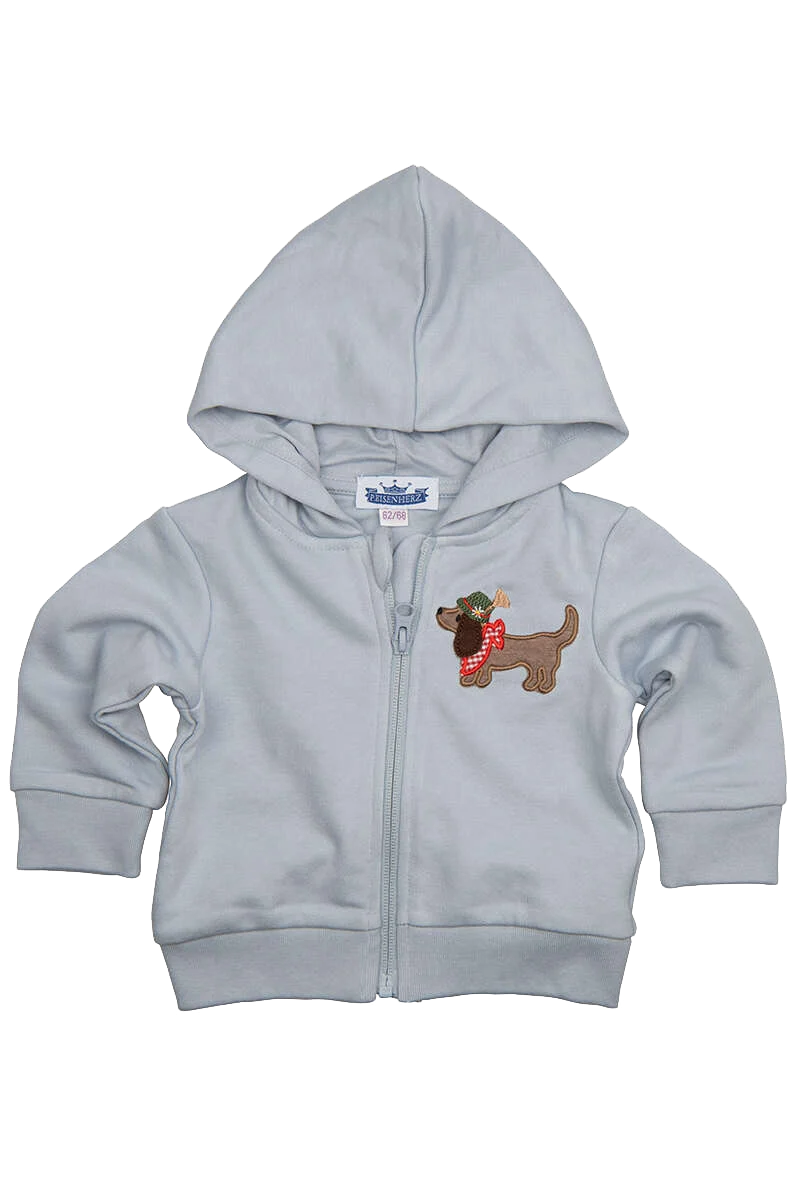 Baby Sweatjacke Dackel mit Tirolerhut