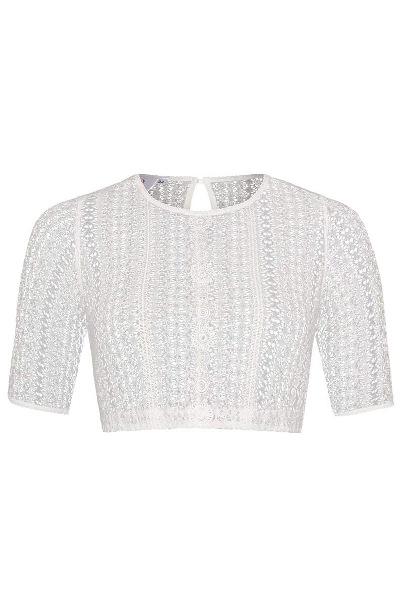 Hochgeschlossene Dirndlbluse aus Spitze