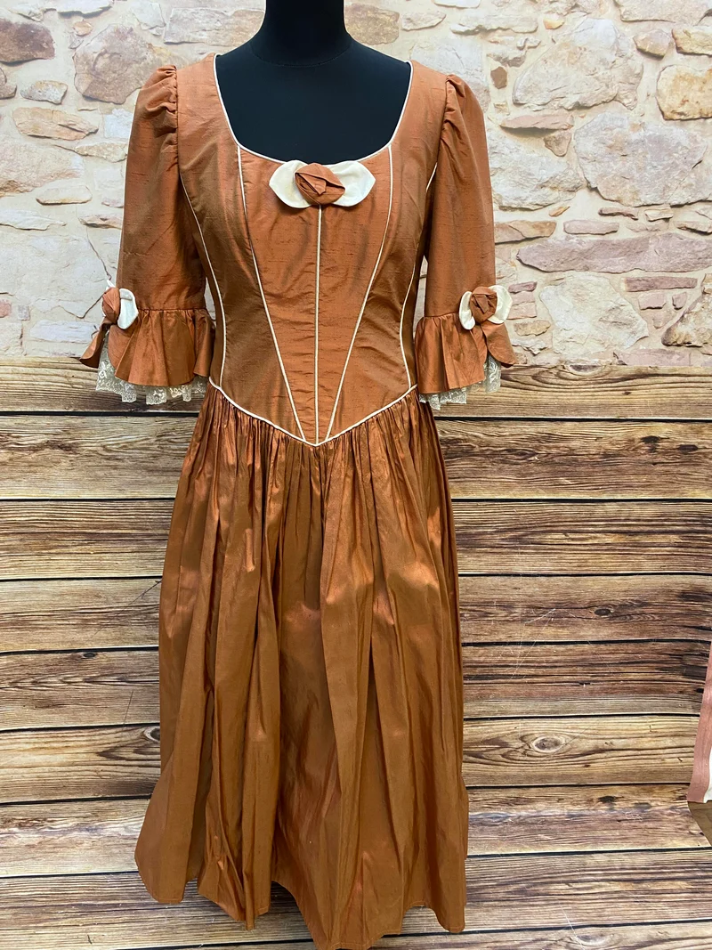 Historisches Theaterkleid in Kupferbraun – Rokoko Stil Gr. 38/40