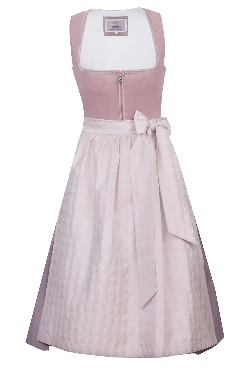 Midi-Dirndl Cordsamt - puder rosa