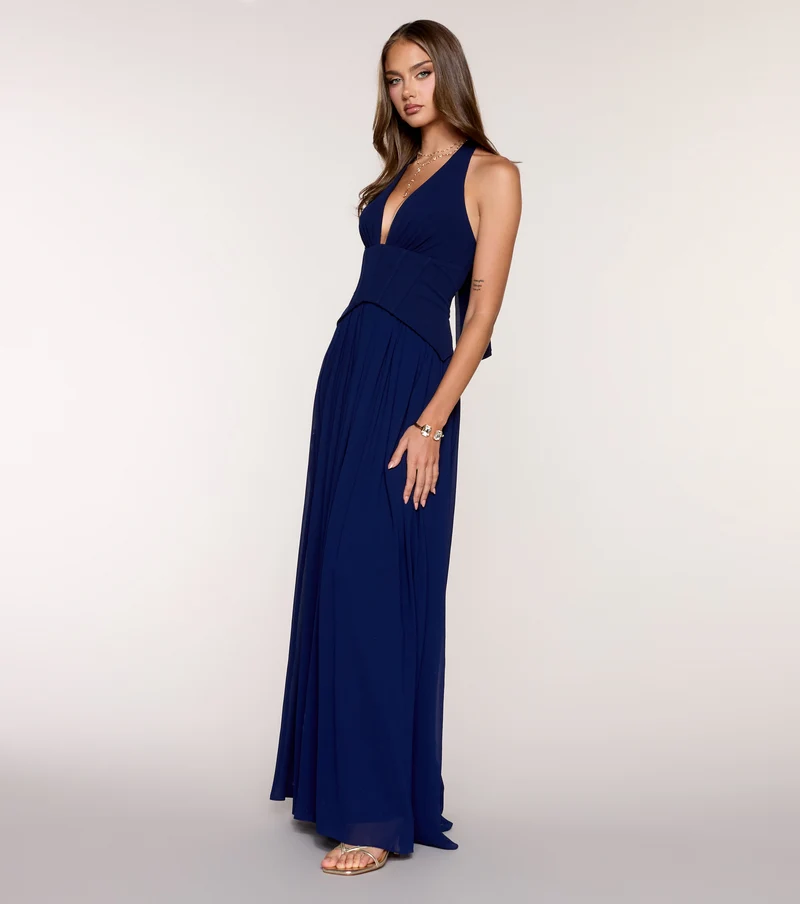 Veronica Crepe A-Line Formal Dress
