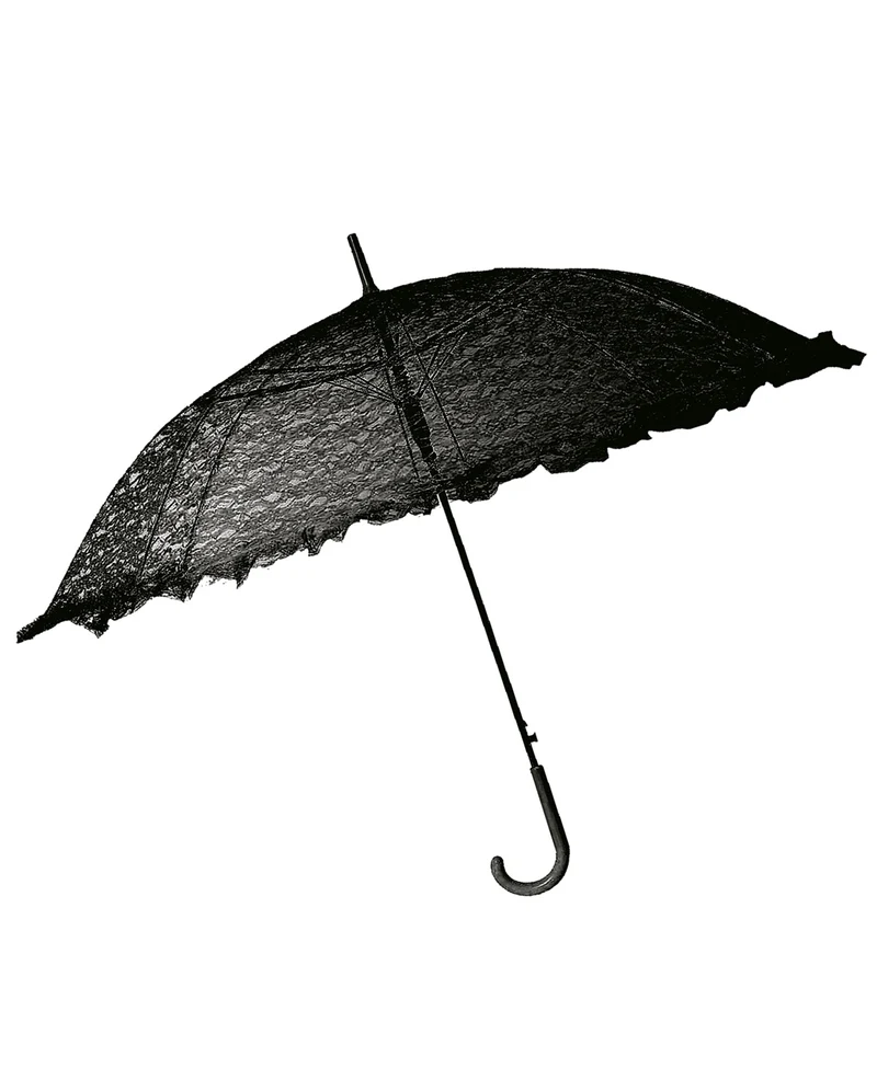 Schwarzer Gothic Sonnenschirm mit Spitze