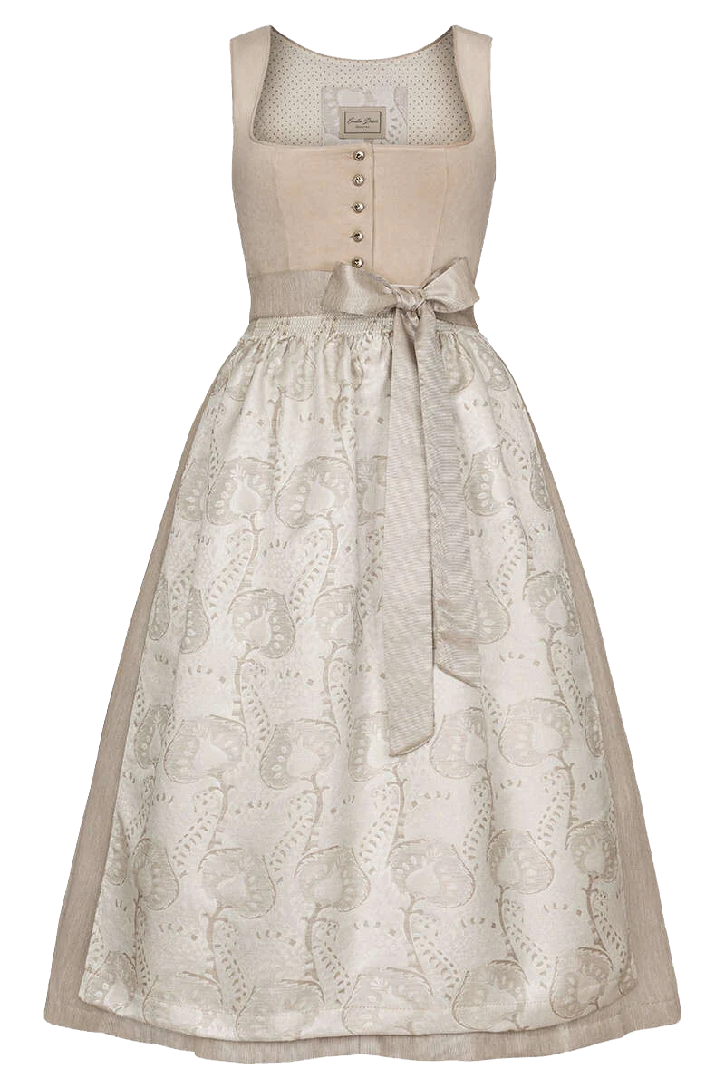 Brautdirndl mit Veloursoberteil lang