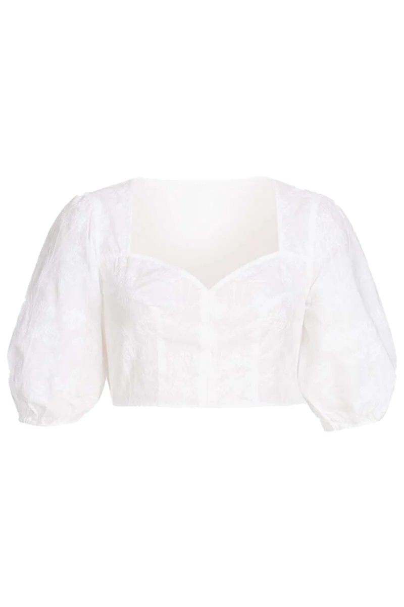 Dirndlbluse mit halblangen Ballonärmeln