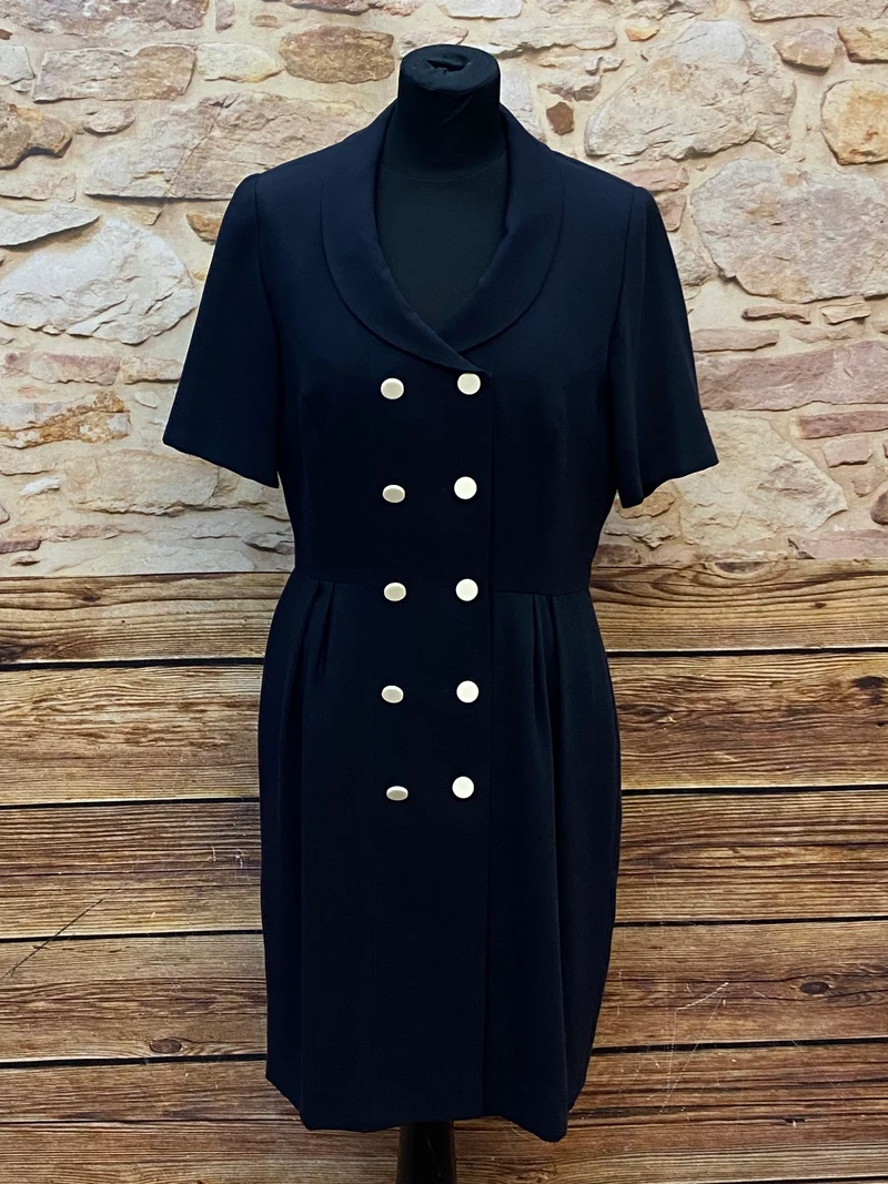 Vintage-Kleid - Dunkelblau - Maritim-Style – Größe 38